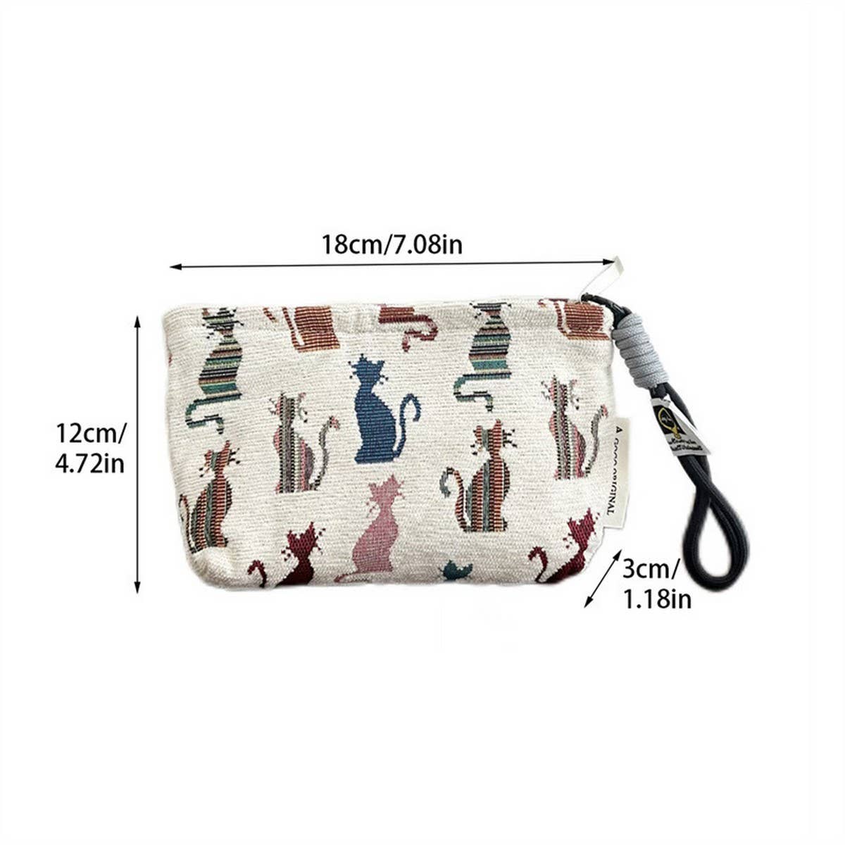 Chenille Cat Mini Makeupbag Phone Sunglasses Pouch_Cuab00689