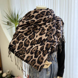 LEOPARD PRINT SCARF THICK TASSEL WINTER WRAP_CWASC1452