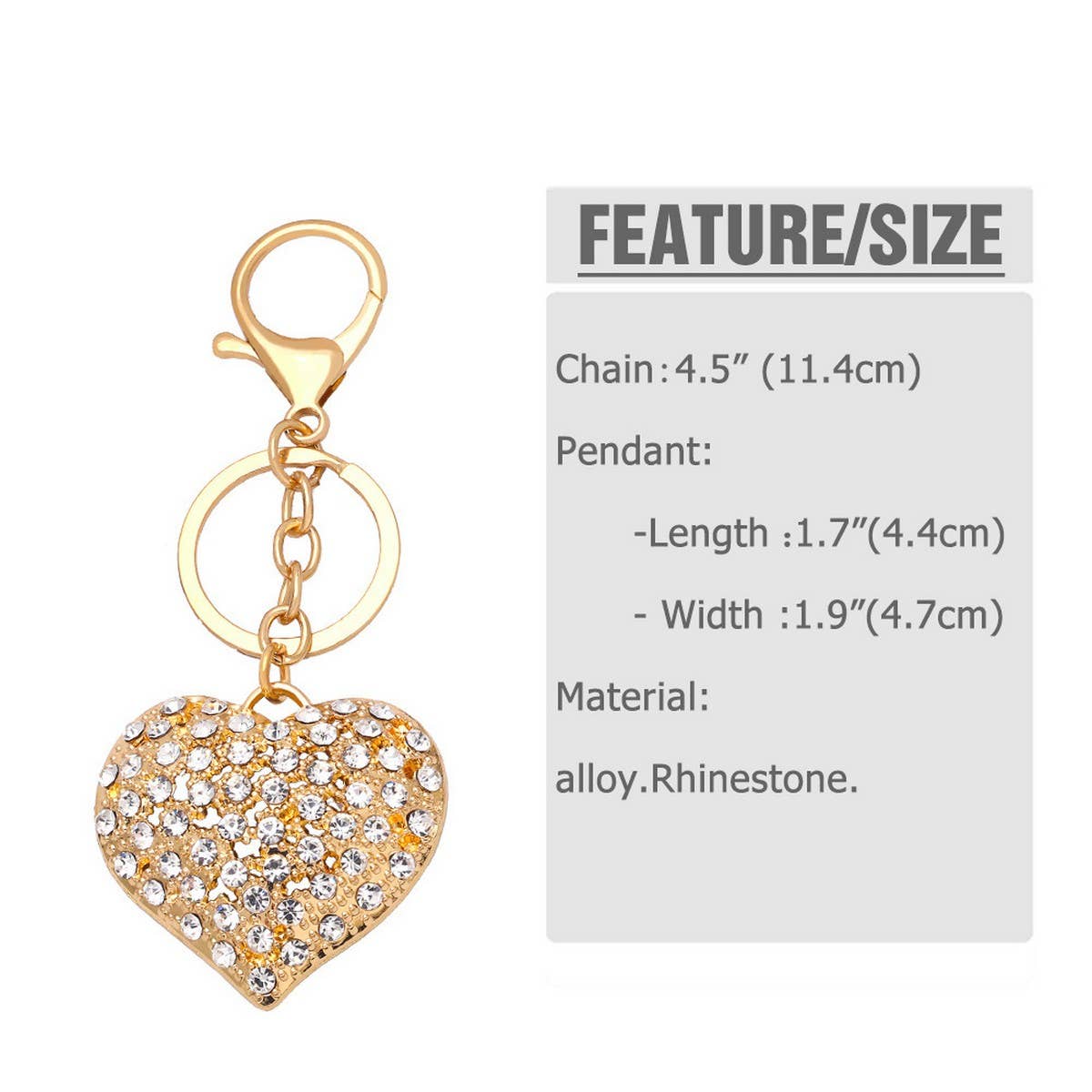 FASHIONABLE HEART SHAPED CRYSTAL KEYCHAIN PENDANT_CWAJE0953