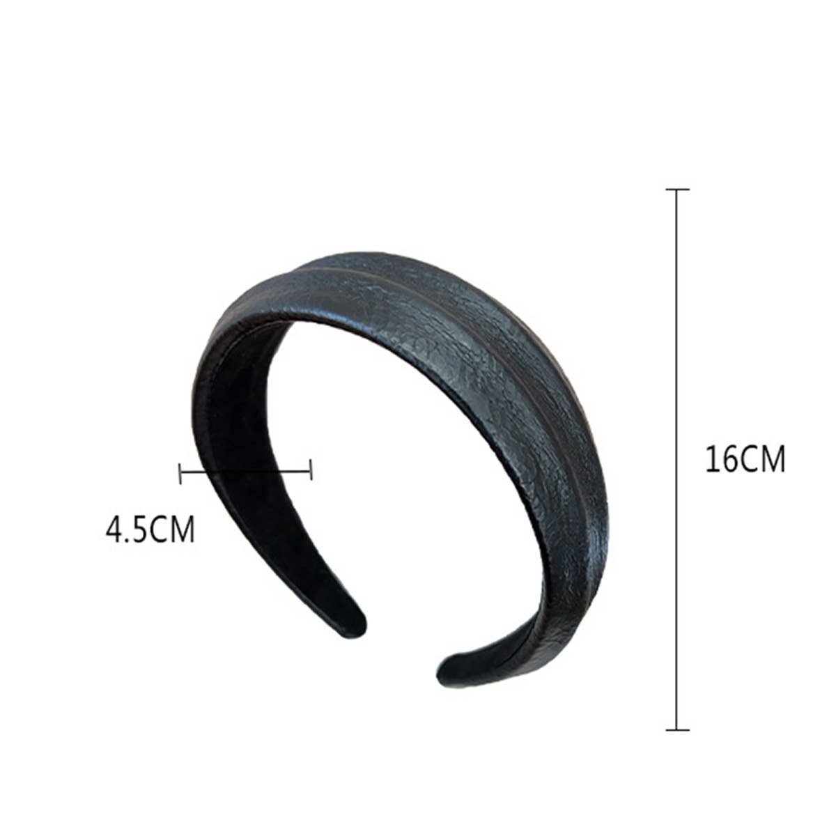 Trendy Leather Texture Hair Hoop For Women_Cwaha07350