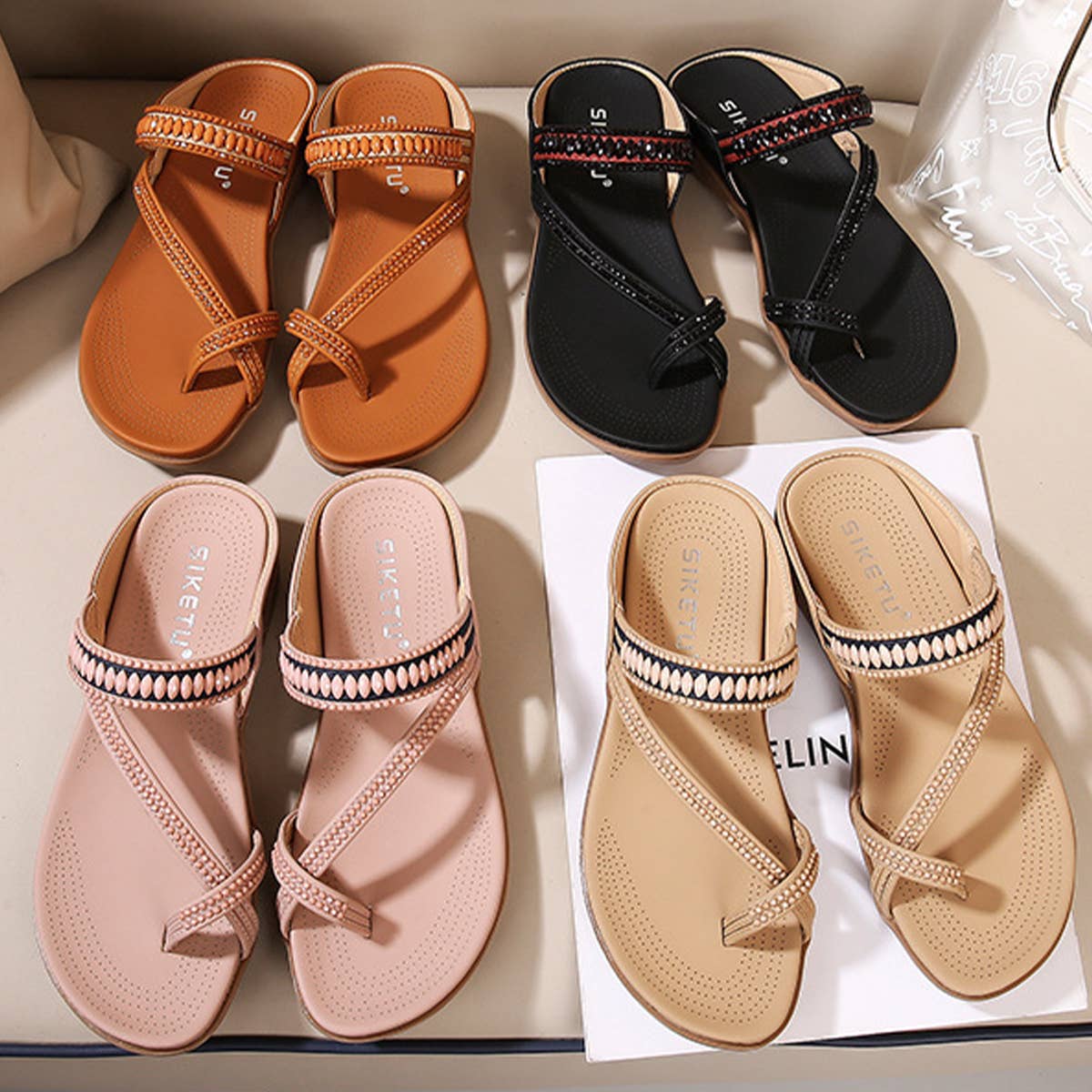 CROSS STRAP COMFORTABLE CASUAL SANDALS SLIPPERS_CWSHS0529