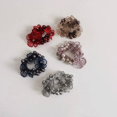 BOHO PEARL FLOWER HAIR TIE ELEGANT FAIRY STYLE_CWAHA6781