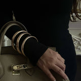 DESIGN GEOMETRIC SQUARE POLISHED RING BRACELET_CWMM3099