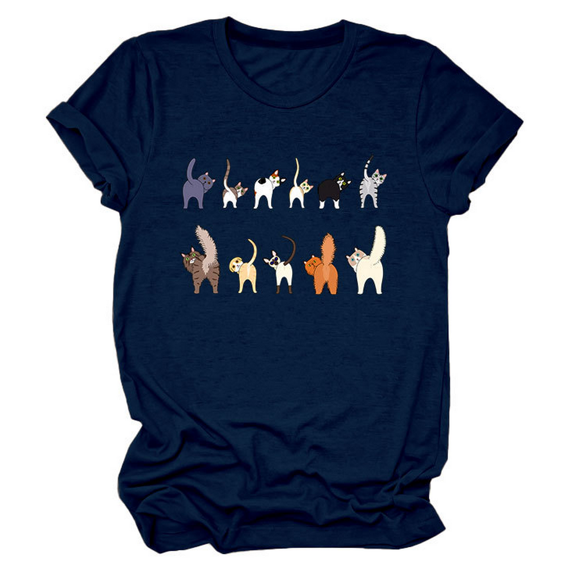 CUTE CAT GRAPHIC TEE 11 CATS TURN AROUND_CWTTS1495