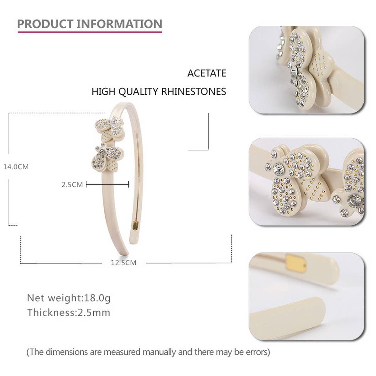 CUTE LITTLE BEE ACETATE DIAMOND HEADBAND_CWAHA4350