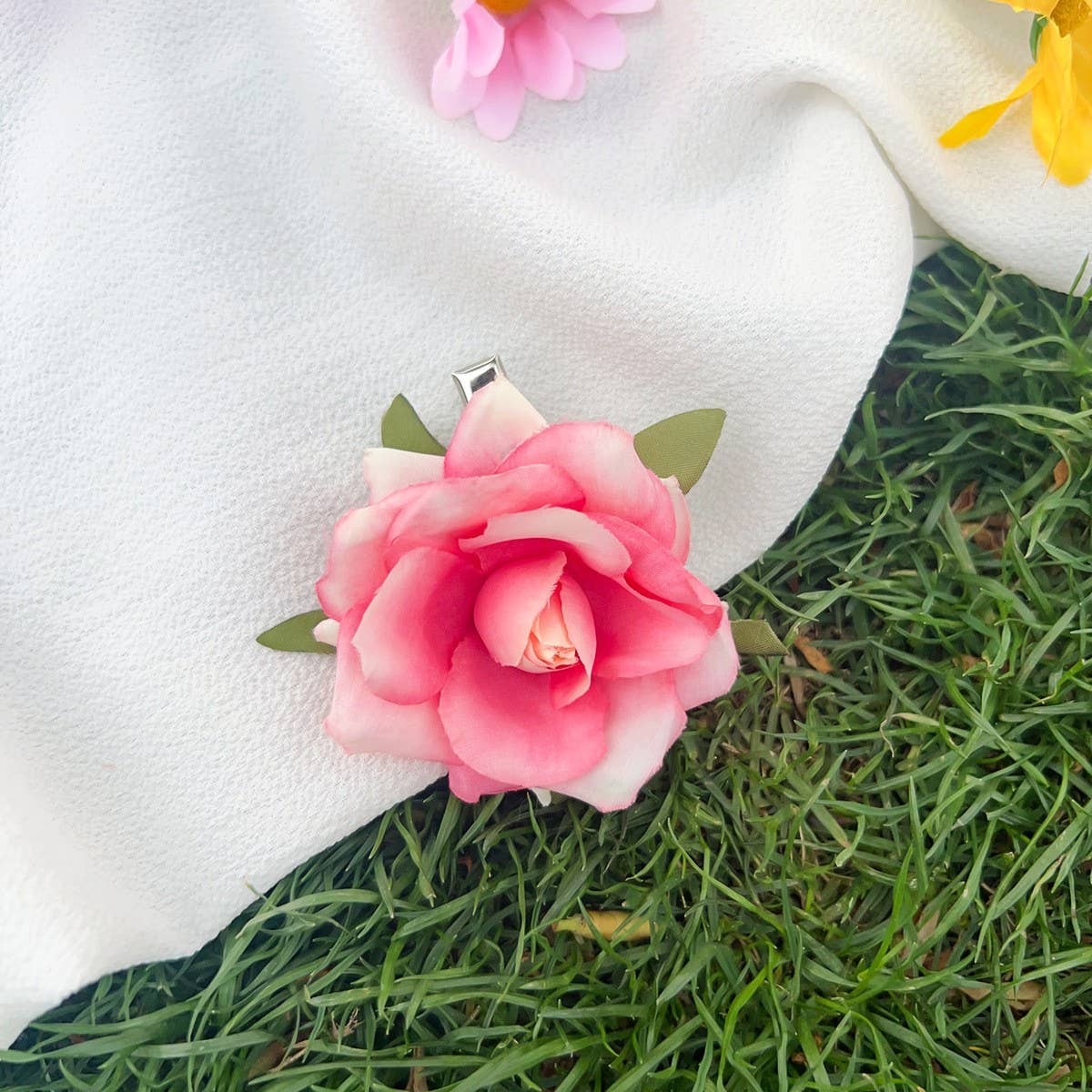 ARTIFICIAL FLOWER ROSE BEAUTIFUL HAIRPIN_CWAHA1506