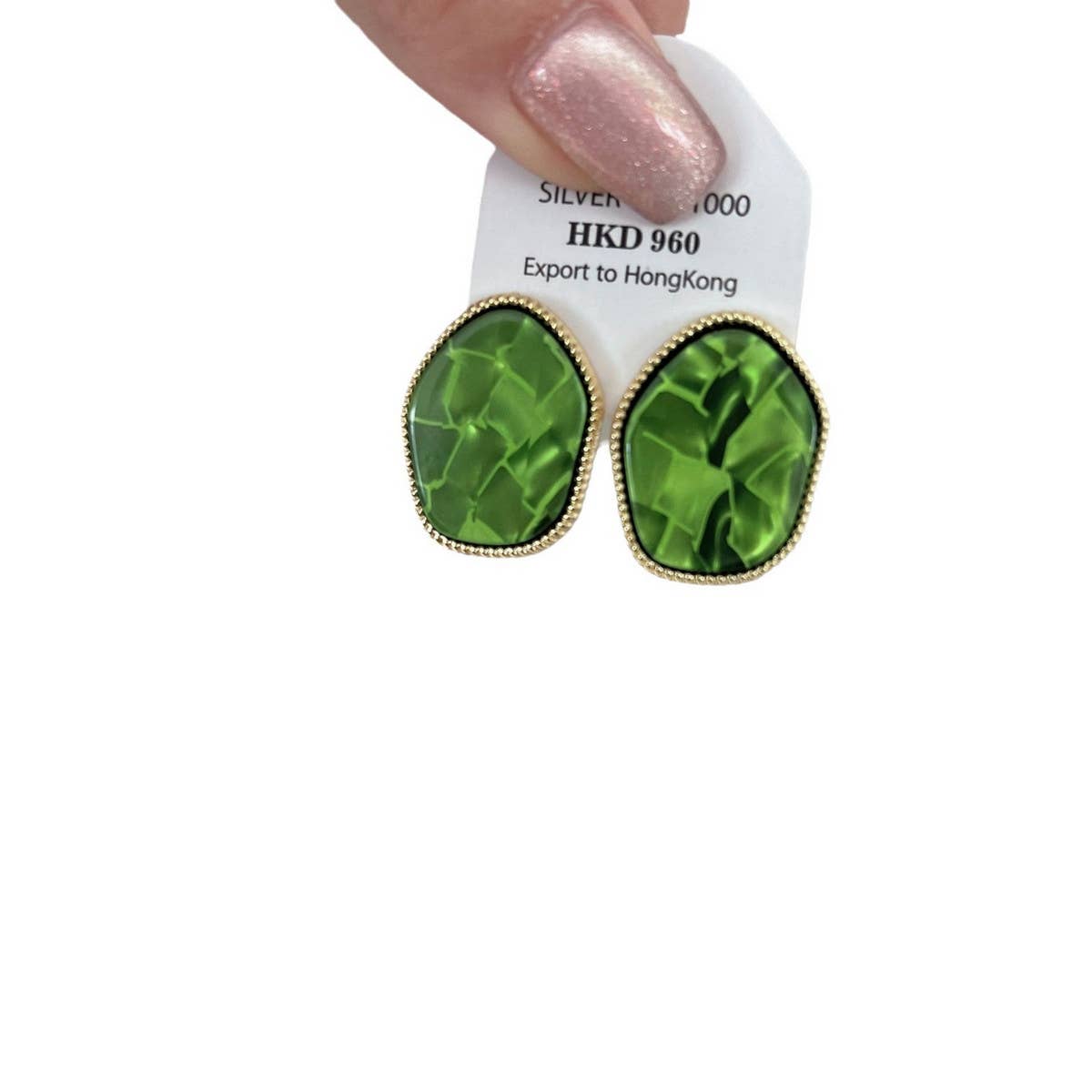 IRREGULAR ELLIPTICAL RESIN EARRINGS_CWAJE1302