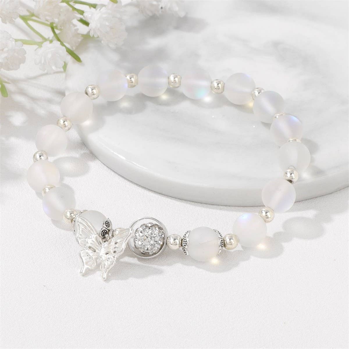 SUMMER BUTTERFLY WHITE MOONLIGHT BRACELET_CWAJE2089
