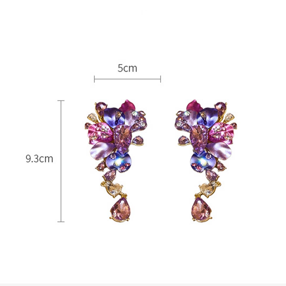 FLOWER TASSEL EXAGGERATED PERSONALITY EARRINGS_CWAJE2342