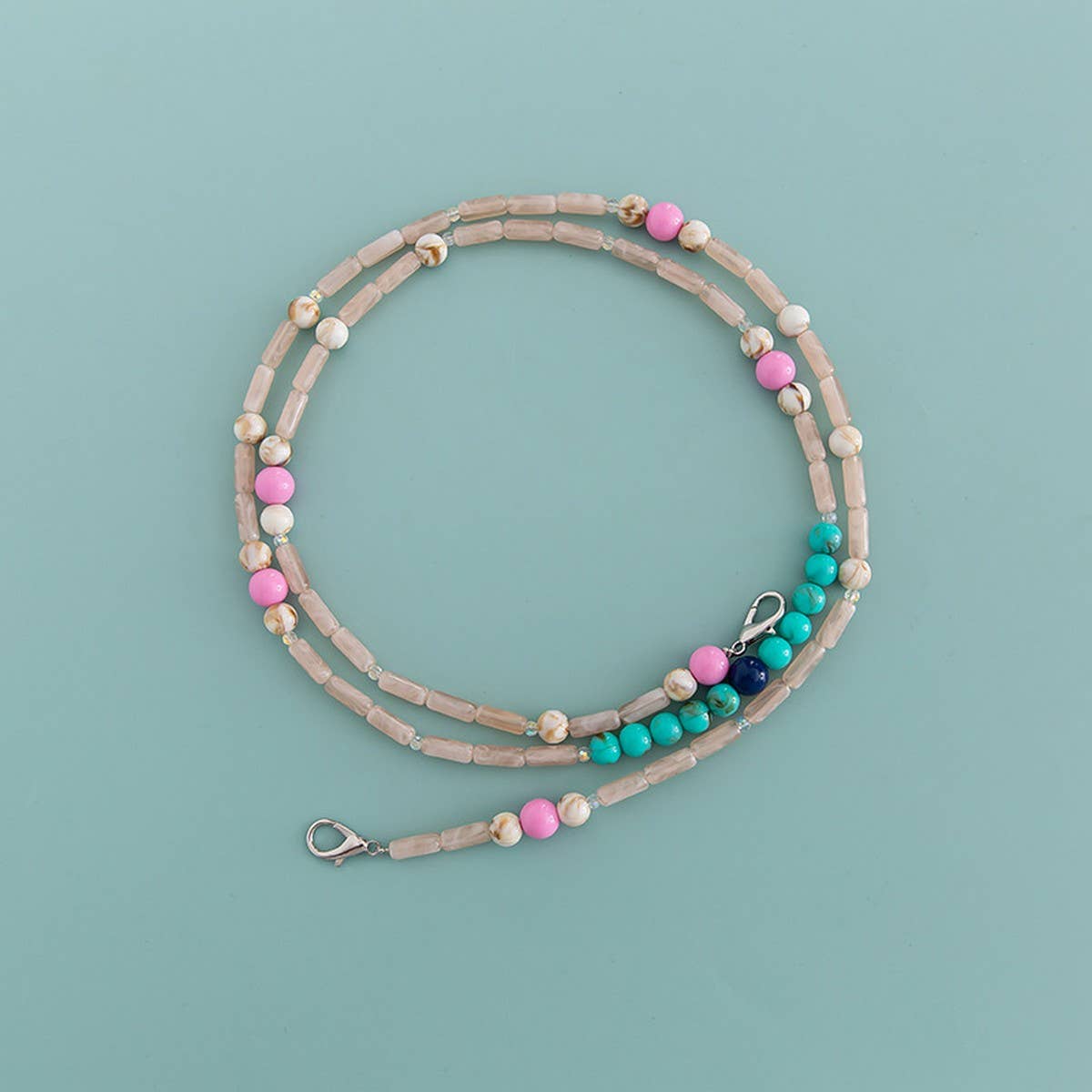 LONG CLASP PURSE WITH SINGLE BEAD CHAIN STRAP_CWMM5068