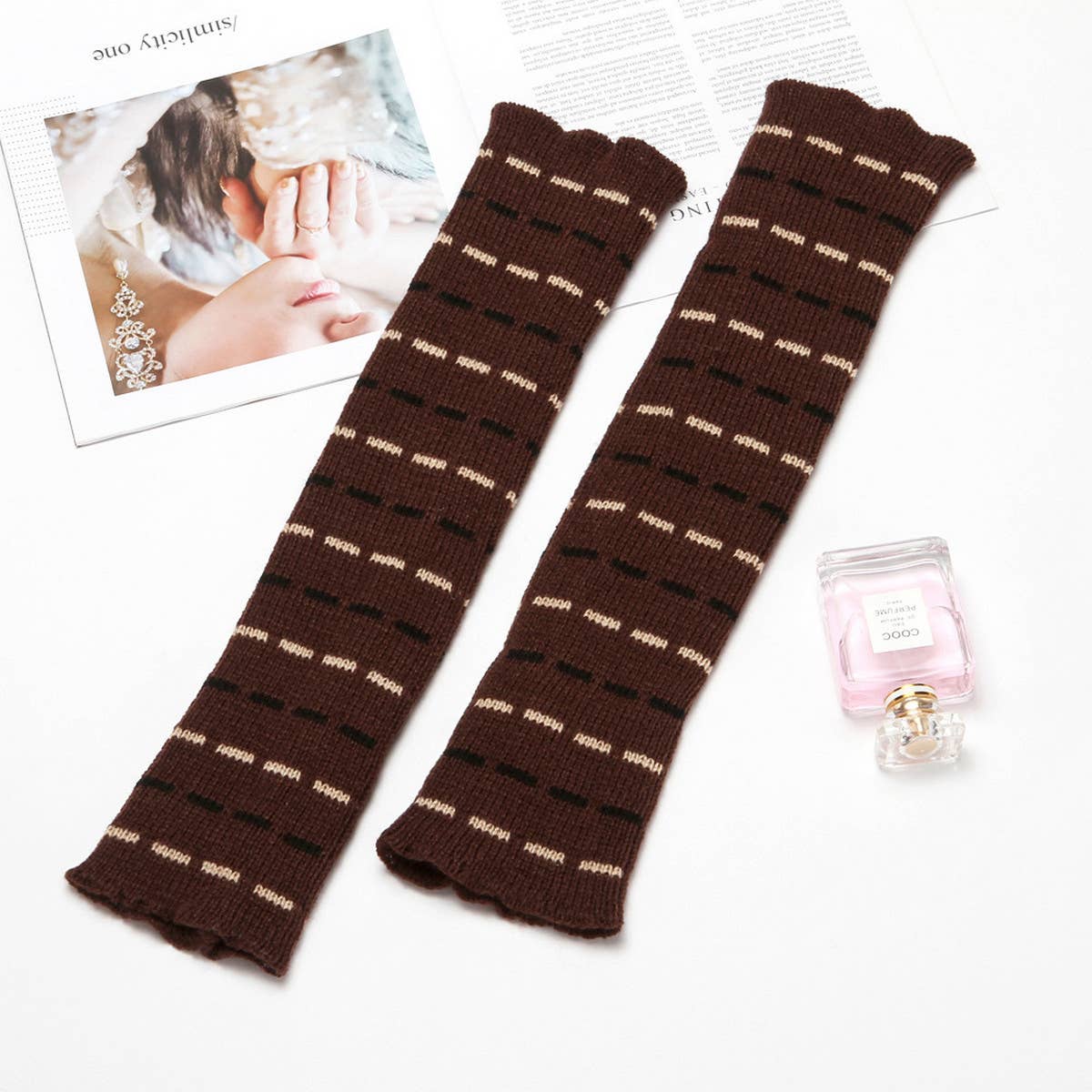 DOUBLE STRIPE WOOL KNEE SOCKS_CWMM1780