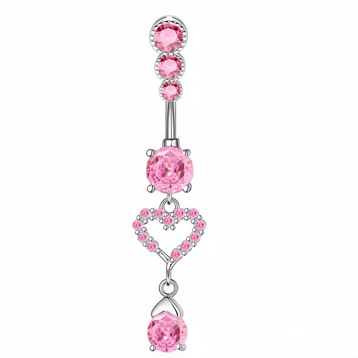 BUTTERFLY CZ BELLY RING WITH STAINLESS STEEL BAR_CWMM9250