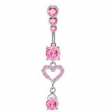 BUTTERFLY CZ BELLY RING WITH STAINLESS STEEL BAR_CWMM9250