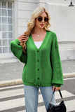 V-Neck Buttoned Single-Breasted Knitted Cardigan