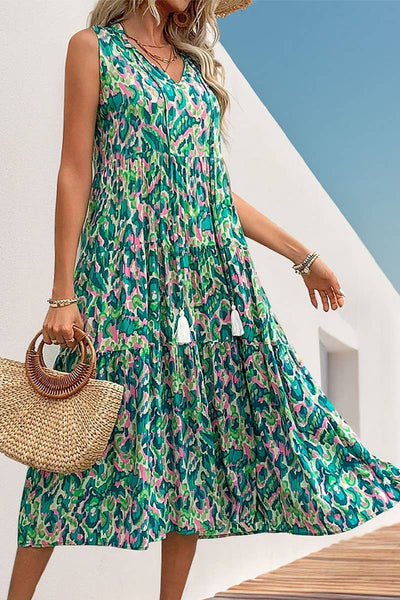 CWDMD2512_SLEEVELESS BOHEMIAN LONG DRESS