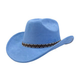 MEN WOMEN SUEDE COWBOY FEDORA ETHNIC DESIGN_CWAH04420