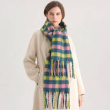 PLAID WINTER SCARF THICK SOFT LONG TASSEL WRAP_CWASC0983