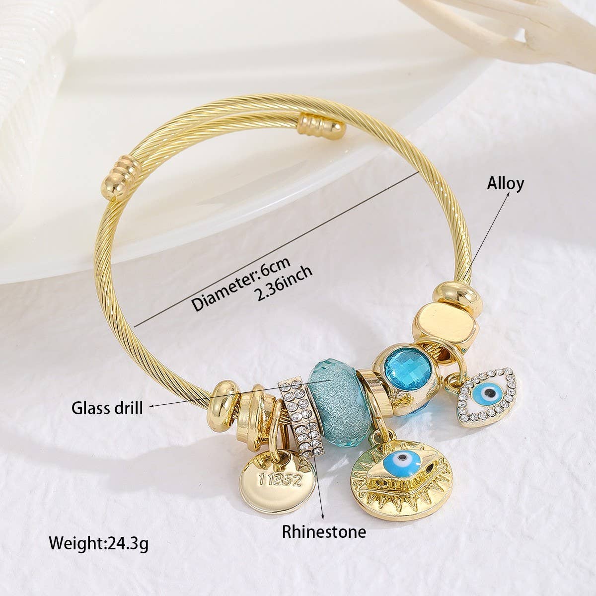 DIY RHINESTONE CHARM BFF BRACELET IN STEEL_CWMM8622