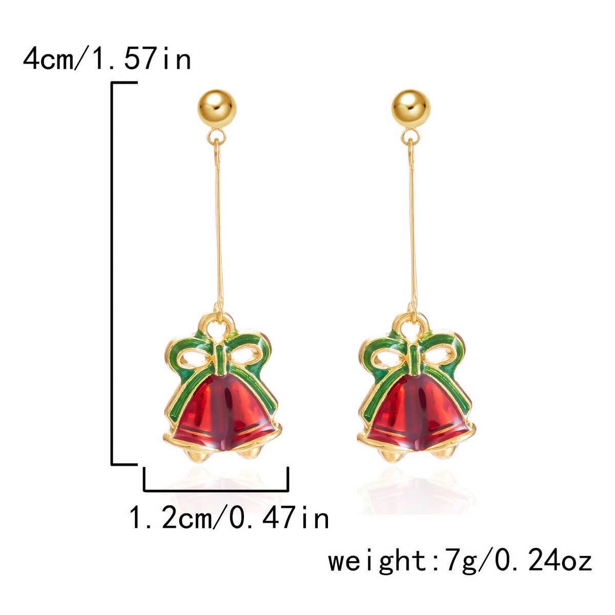NEW CHRISTMAS BELL ASYMMETRICAL EARRINGS_CWAJE2388