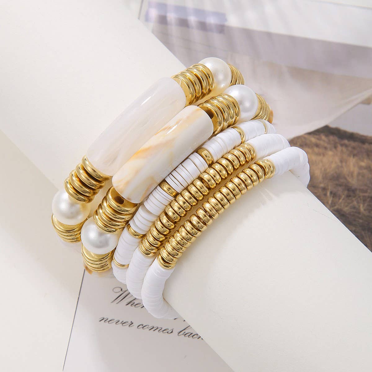 ETHNIC STYLE COLORFUL SOFT CLAY ACRYLIC BRACELETSET_CWMM3530
