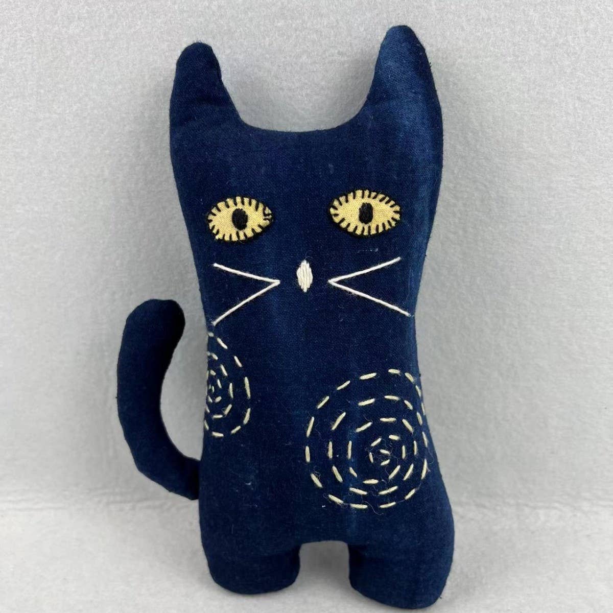 HANDCRAFTED INDIGO DYED EMBROIDERED PLUSH DOLL_CWMM6056