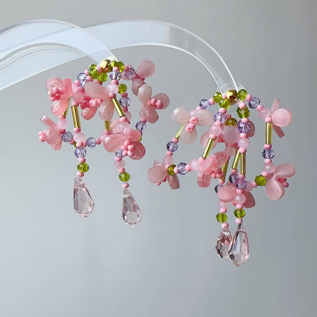 LIVELY AND PURE WATER DROP TASSEL EARRINGS_CWAJE1694