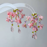 LIVELY AND PURE WATER DROP TASSEL EARRINGS_CWAJE1694