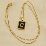 18K STAINLESS STEEL SQUARE 26 LETTER NECKLACE_CWAJE0679