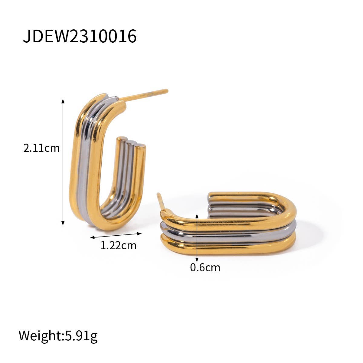 PERSONALIZED HIGH END GOLD PIGMENT HOOP EARRINGS_CWMM2350