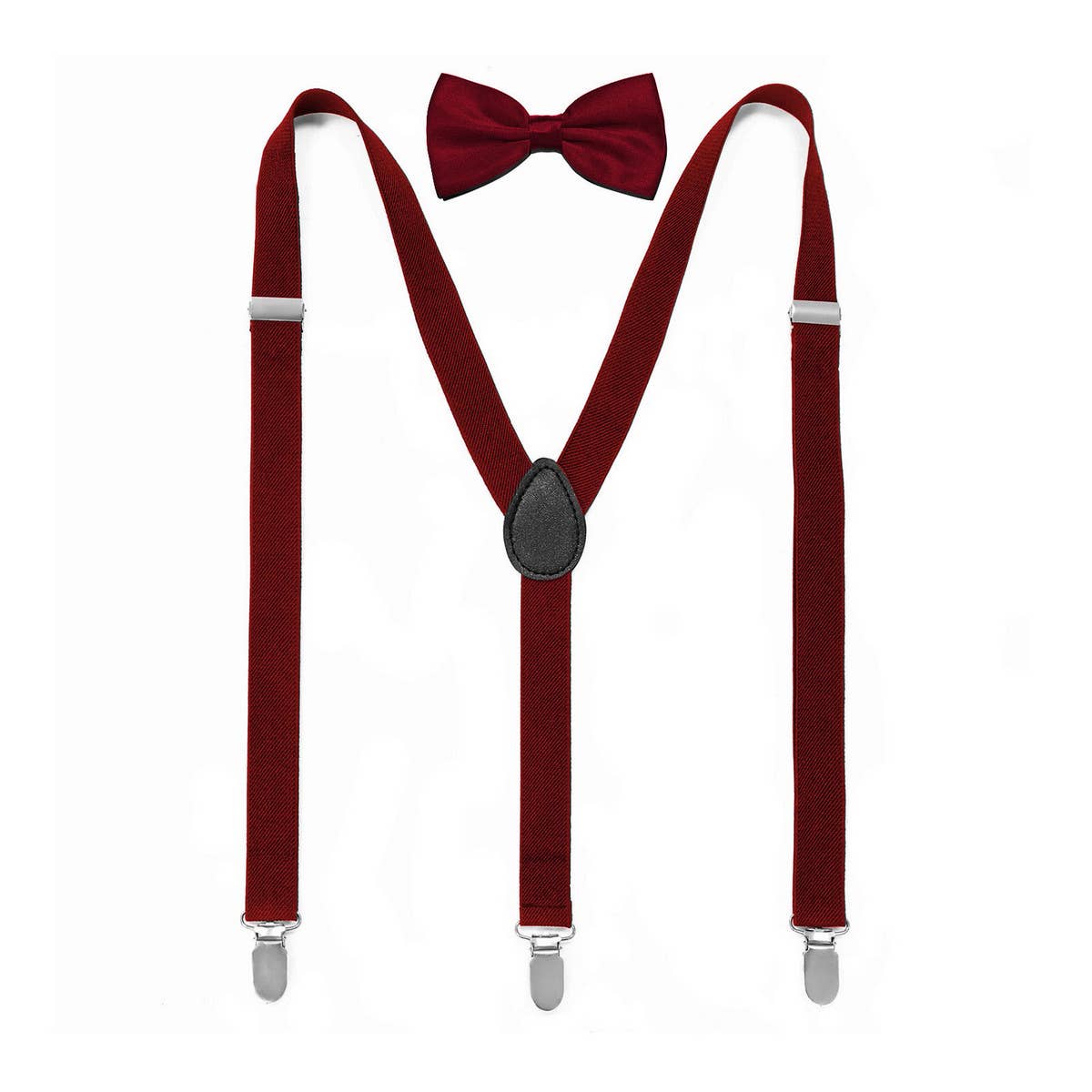 MULTICOLOR SOLID COLOR SUSPENDER CLIP BOW TIE SET_CWMM1105