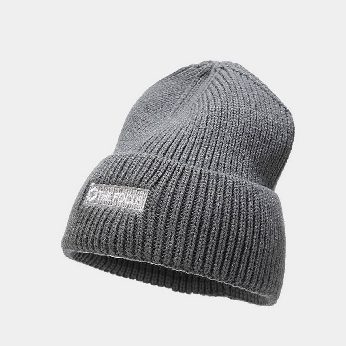 LETTER THICKENED EMBROIDERED BEANIE KNITTED HAT_CWAH2073