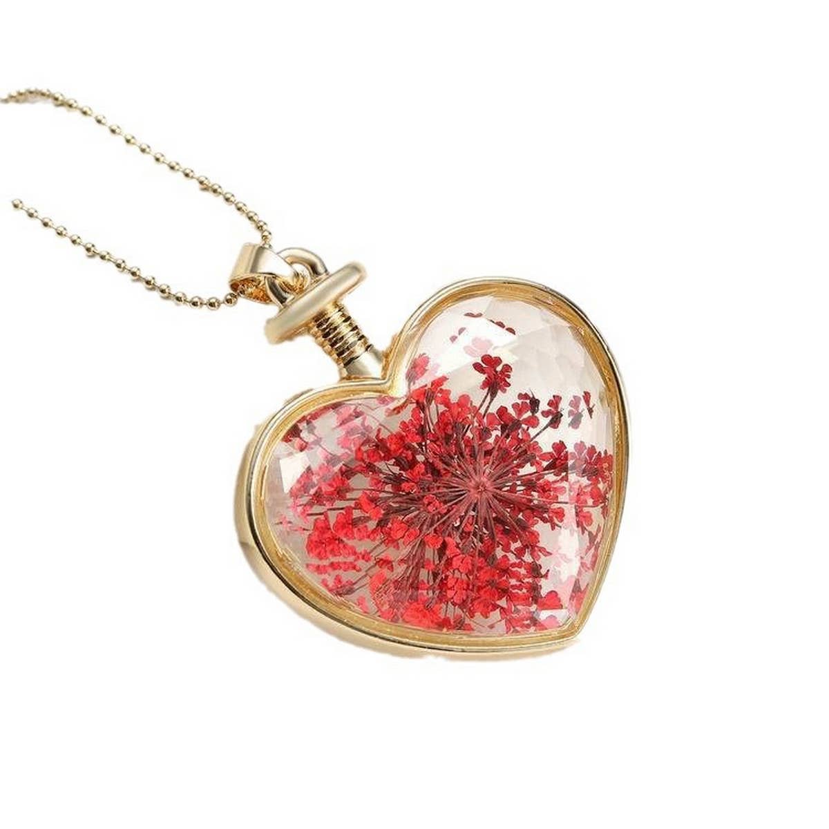 HEART CRYSTAL PLANT DRIED FLOWER NECKLACE_CWAJE2432
