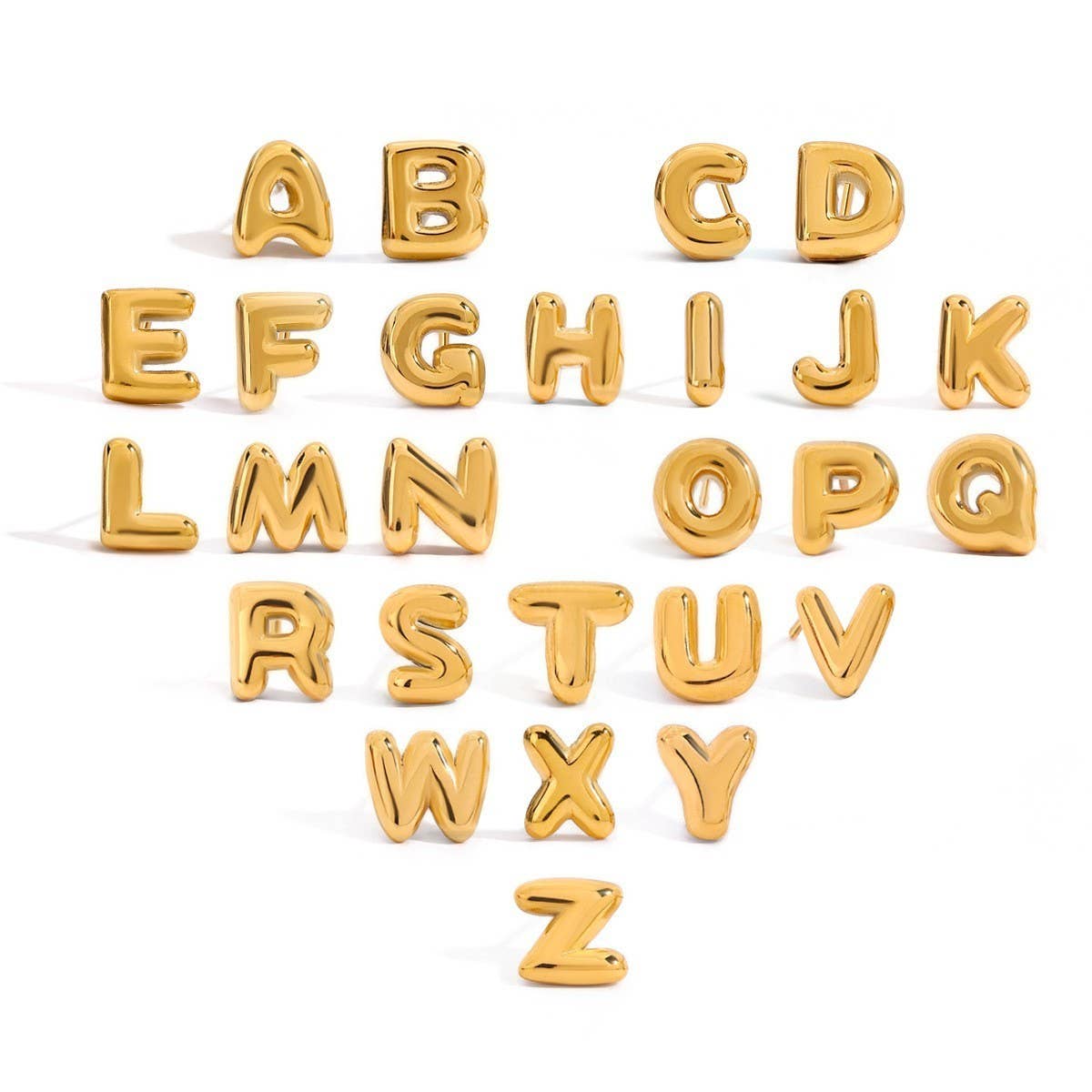 18K GOLD TITANIUM LETTER NECKLACE BRACELET SET_CWAJE4743