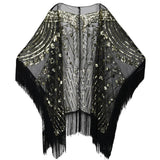 ELEGANT SHEER SEQUIN FRINGE WRAP FORMAL DRESS_CWMM8955