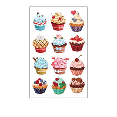 FOODIE TATTOO STICKERS BURGER CAKE CANDLES_CWMM8396
