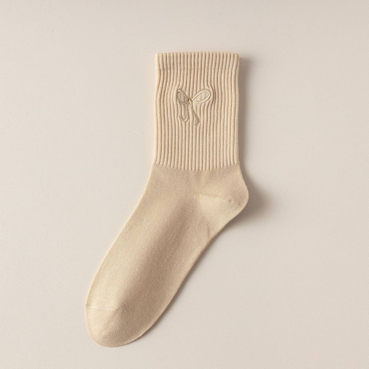 Women'S Embroidered Bow Crew Socks_Cwms0921
