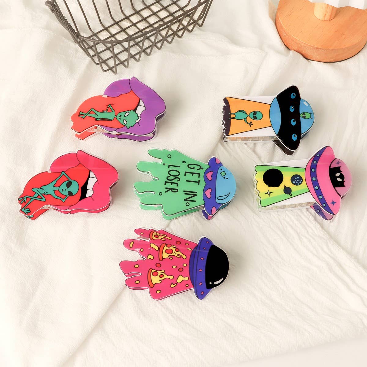 Cwaha1611_Halloween Alien Spaceship Hair Claw Clip