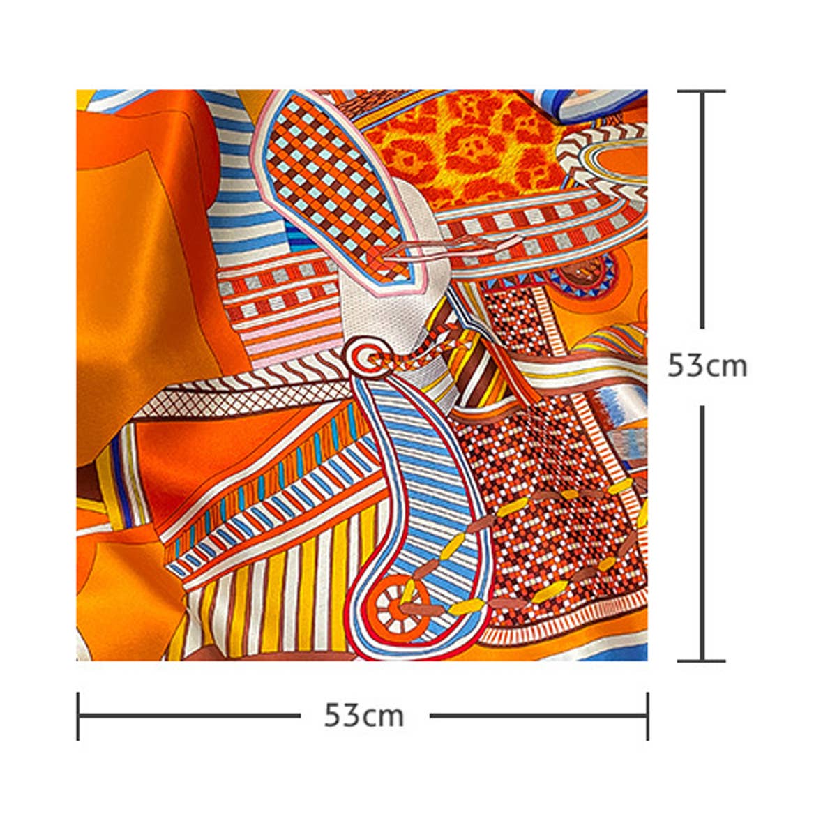 53Cm Vintage Print Silk Blend Scarf For Women_Cwasc03143