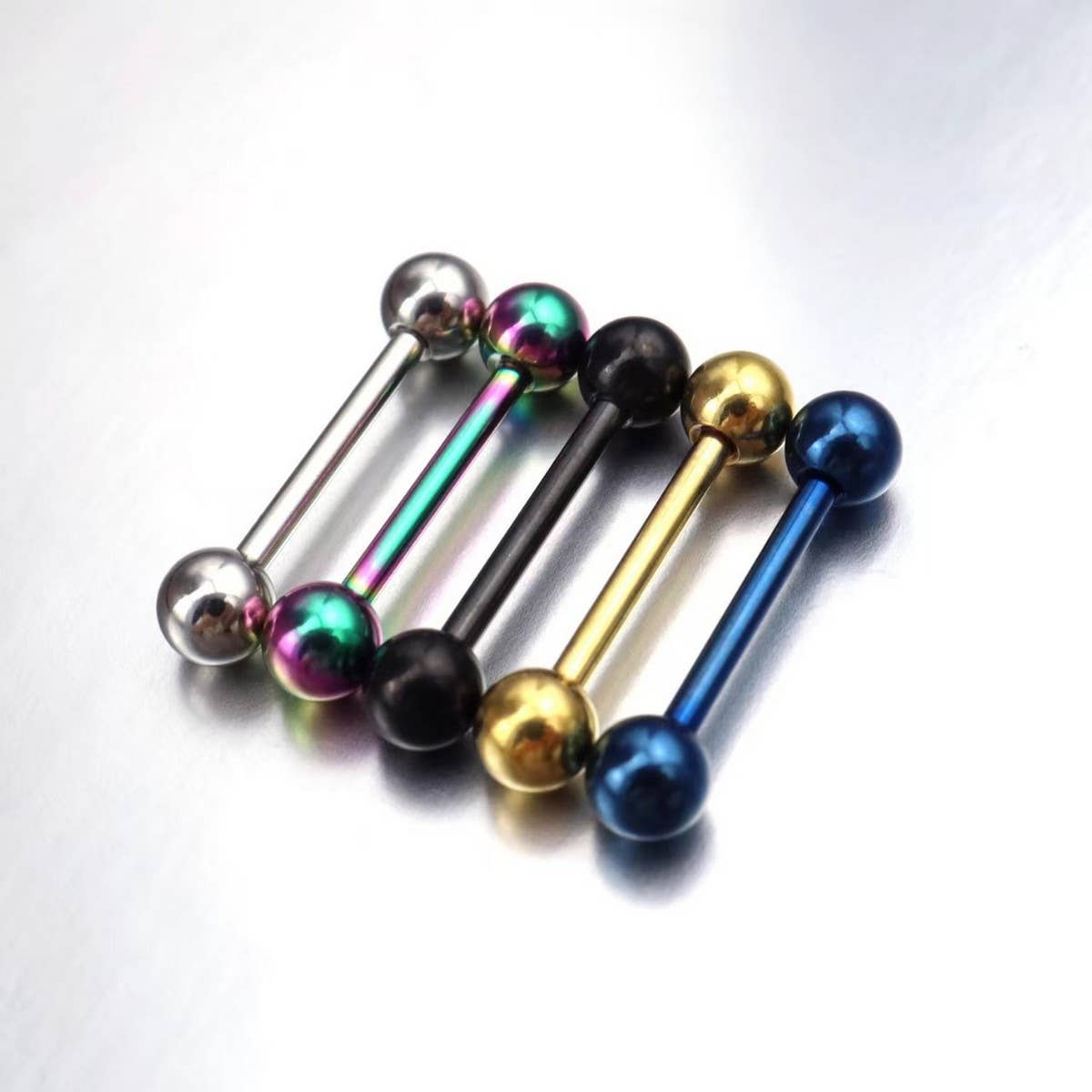 FRESH DESIGN STAINLESS STEEL TONGUE BAR PIERCING_CWMM9596