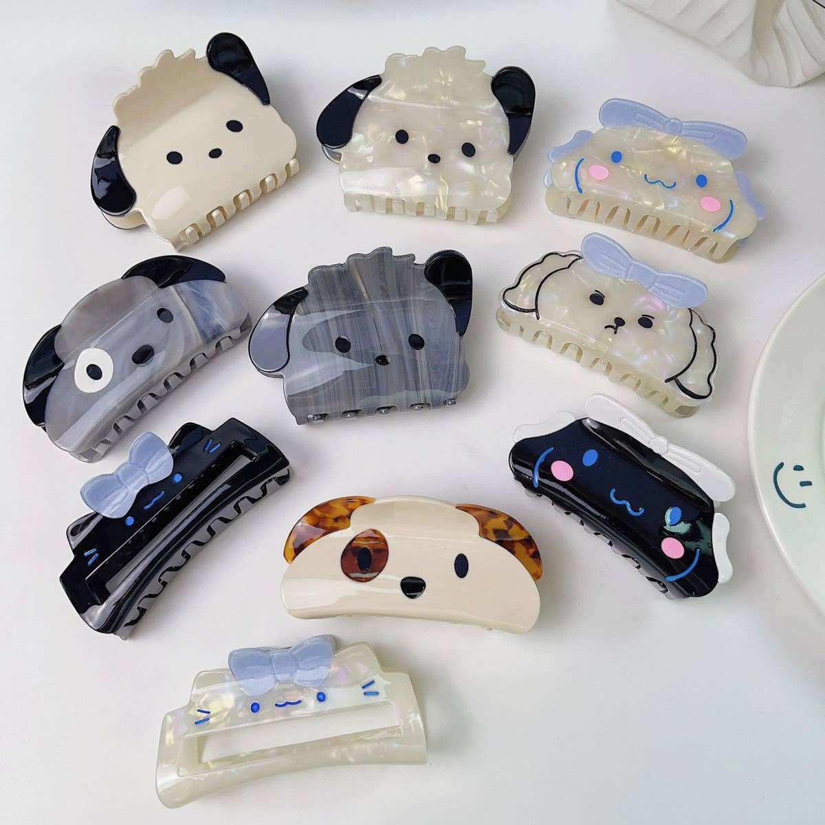 CUTE CARTOON CLOUD KITTEN HAIR CLAWS CLEAR GIRL_CWAHA1349