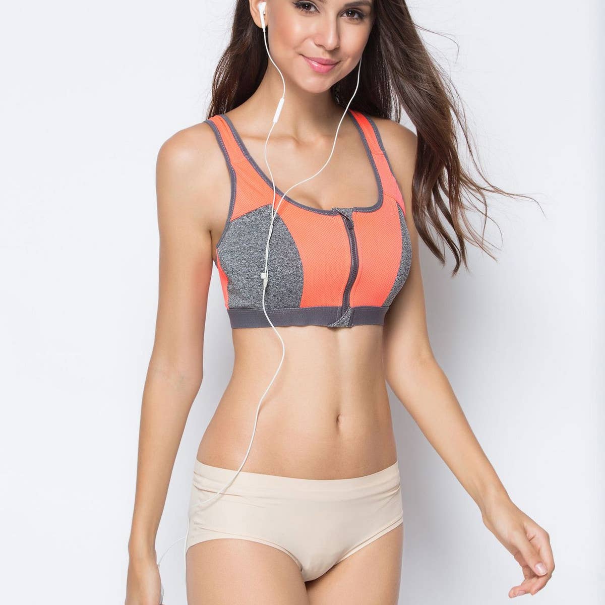 DOUBLE LAYER FRONT ZIP SPORTS BRA_CWMU0303