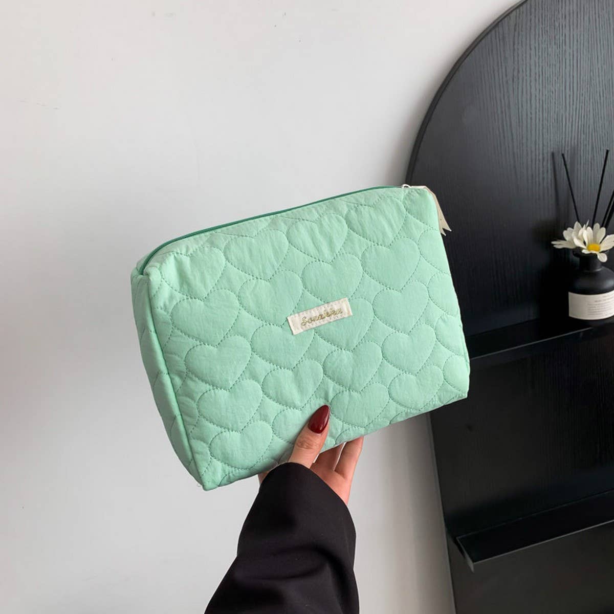 New Love Cotton Cloth Large Capacity Cosmetic Bag_Cwab4427