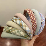 SMALL FRESH PLAID SOLID COLOR VERSATILE HEADBAND_CWAHA2857