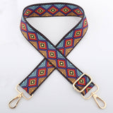 Women Color Geometric Stripes Adjustable Bag Strap_Cwmm0384