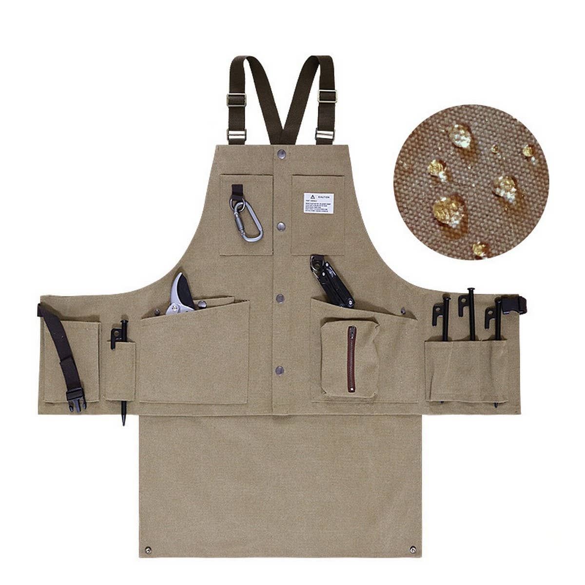 Cwmm1823_Thickened Canvas Multifunctional Pocket Work Apron