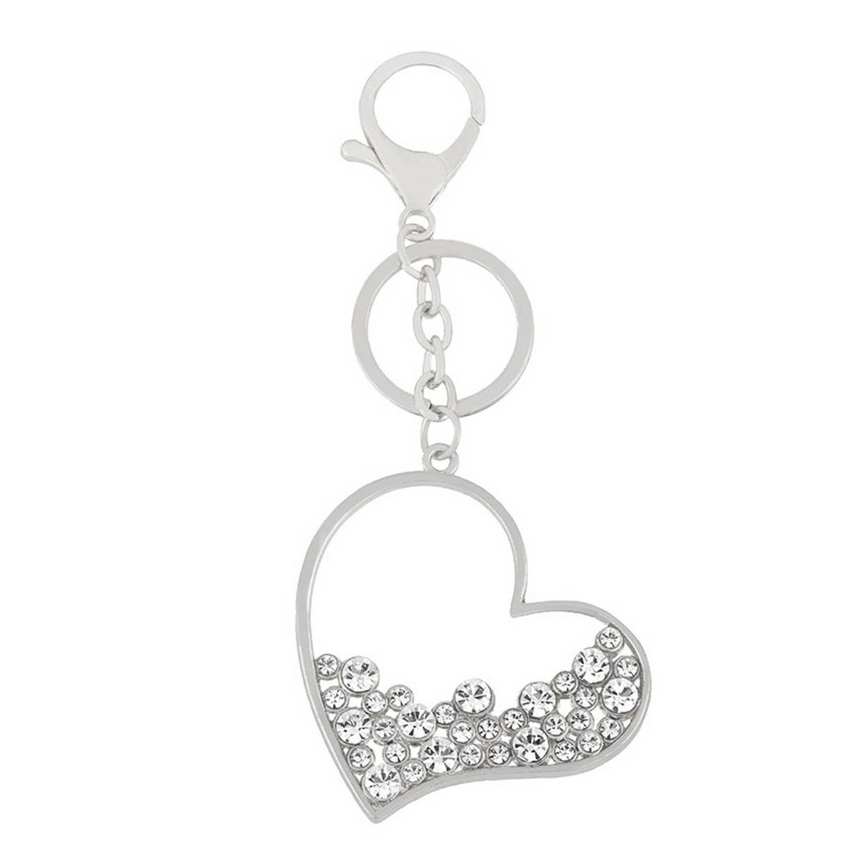RHINESTONE SPARKLY HEART KEYCHAIN_CWAJE0956