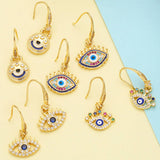COLORED ZIRCON DEVILS EYE PENDANT EARRINGS_CWAJE1004