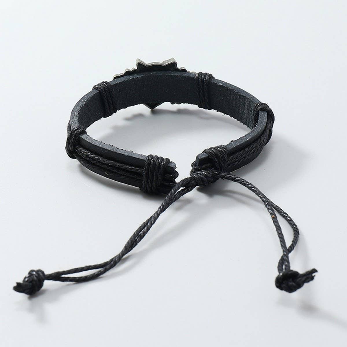 Vintage Braided Wolf Head Leather Bracelet_Cwmm4477