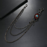 SIMPLE RETRO LEATHER THREE LAYER TROUSER CHAIN_CWMM4837