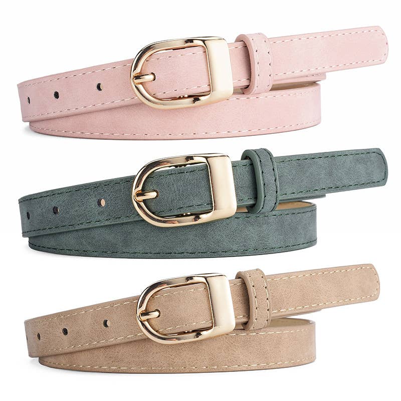 Fashionable D-Shaped Alloy Pin Buckle Belt